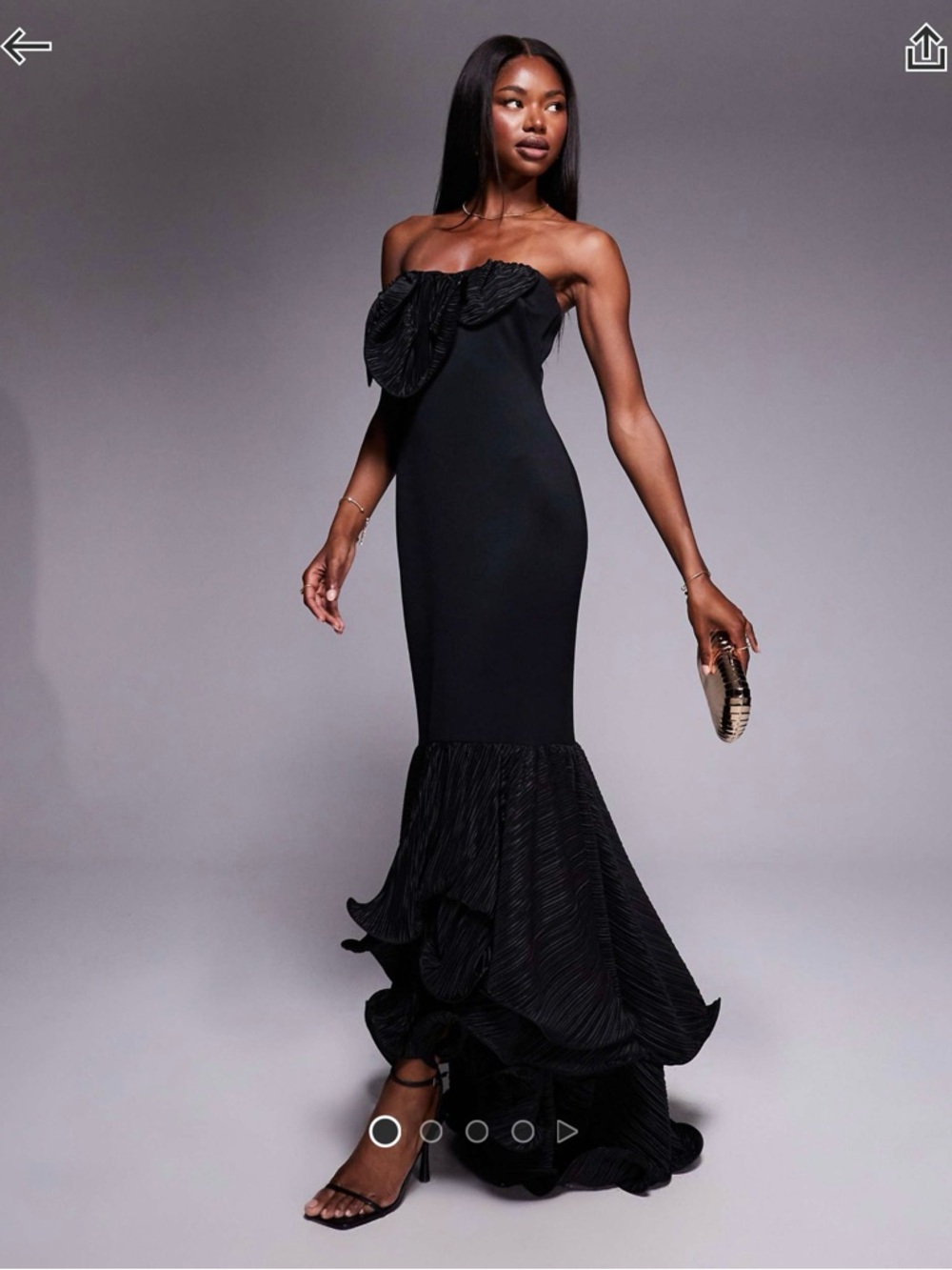 ASOS DESIGN STRAPLESS BLACK DRESS